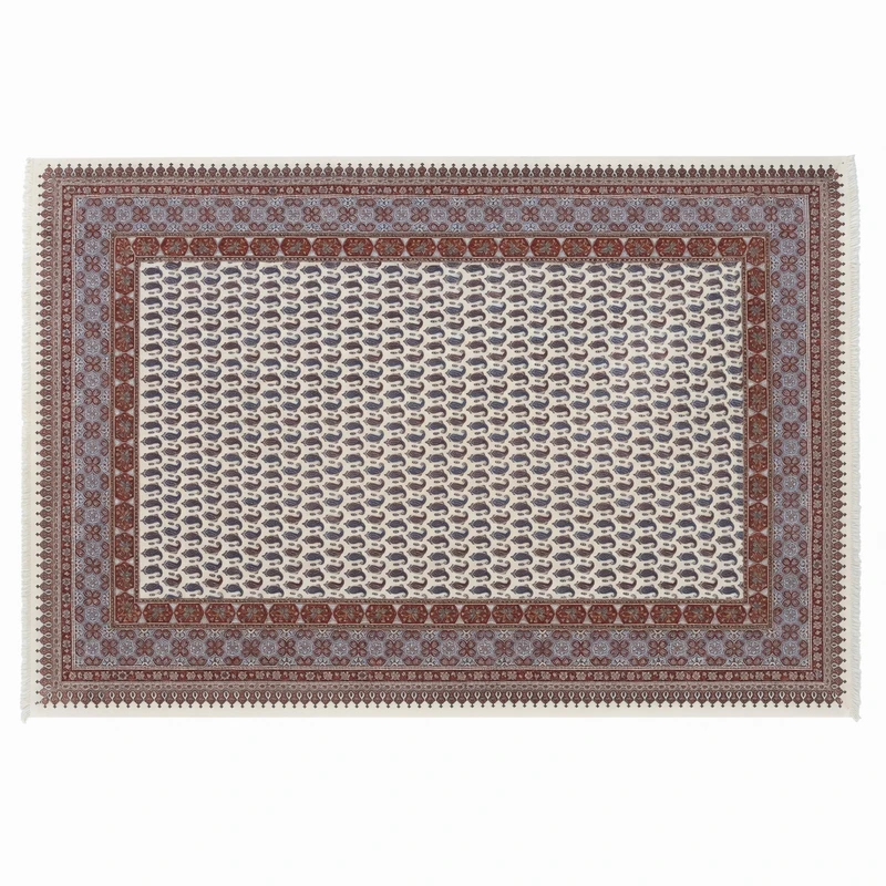 رومیزی قلمکار زابلیان مدل ممتاز طرح هزار بته کد 280p180FullPaisley-White