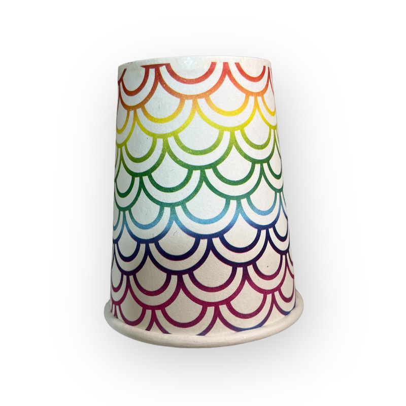 لیوان یکبار مصرف کاغذی مدل رنگین کمان بسته 50 عددی