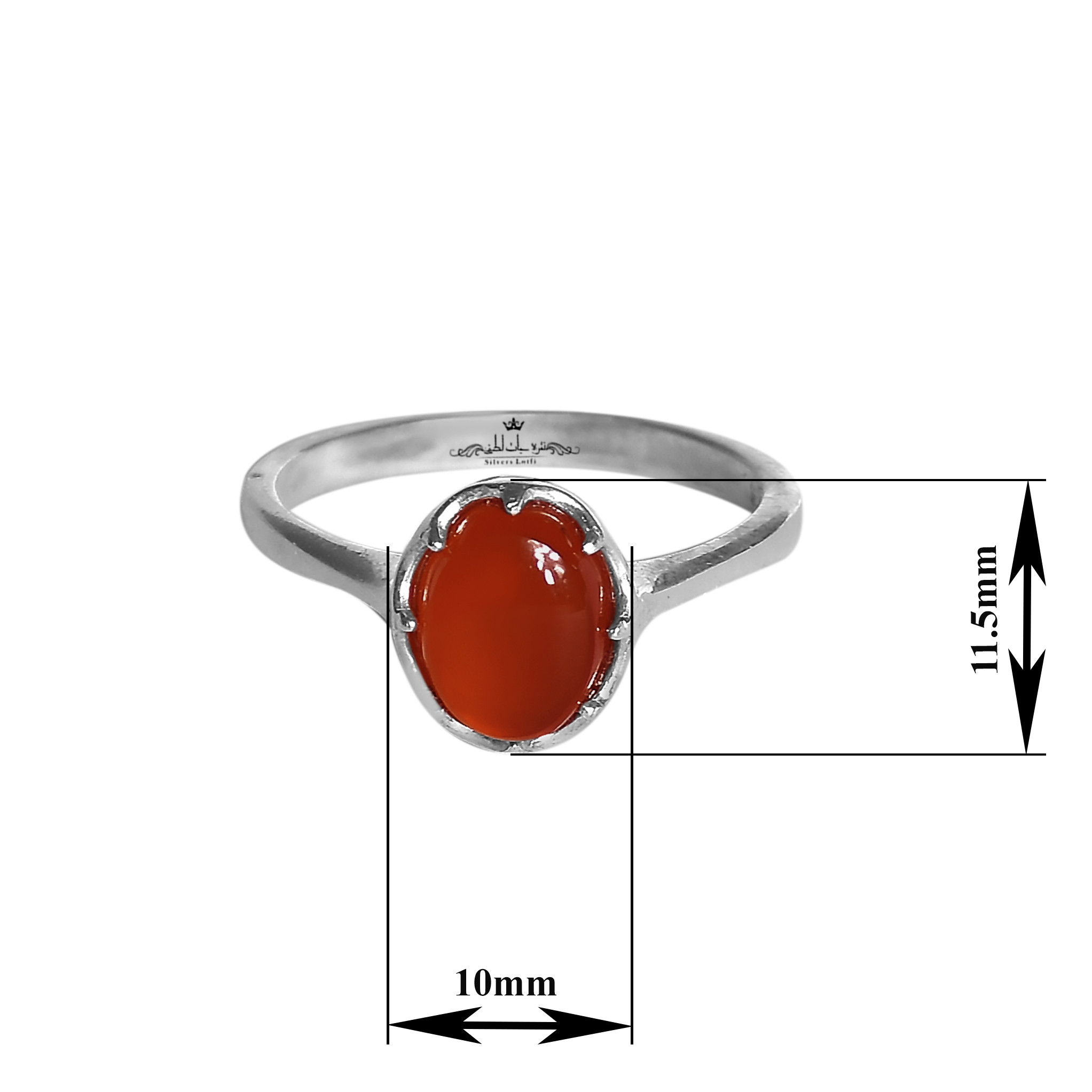 انگشتر نقره زنانه نقره جات لطفی مدل عقیق یمنی کد ANZS01E08