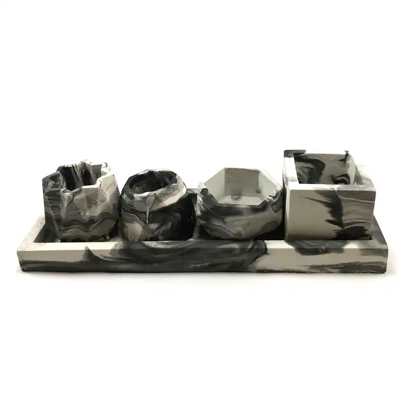 گلدان بتنی مدل ابرو بادی کد 005 مجموعه 5 عددی