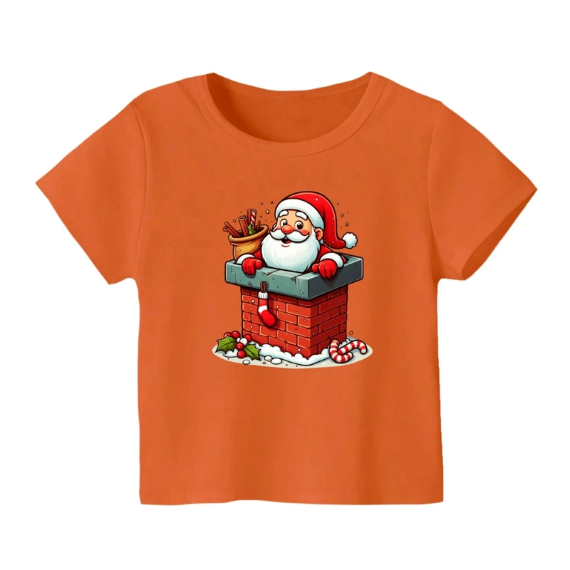 تی شرت آستین کوتاه بچگانه مدل بابانوئل کریسمس کد 27