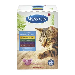 پوچ گربه بالغ وینستون مدل MIX لذیذ وزن 1200 گرم بسته 12 عددی