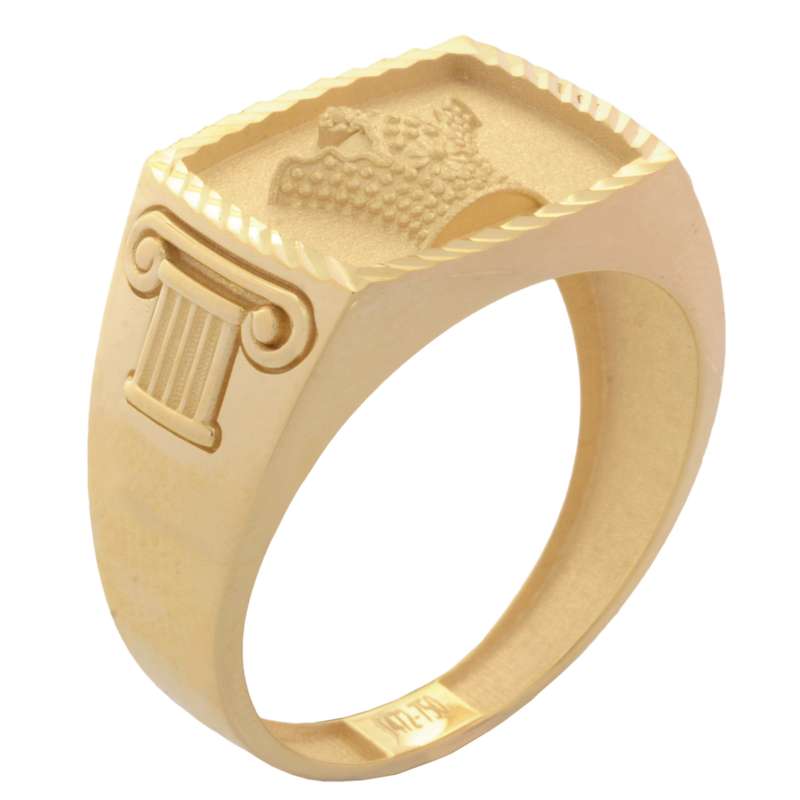 انگشتر طلا 18 عیار مردانه طلای مستجابی مدل تاج کد T472  سایز 64