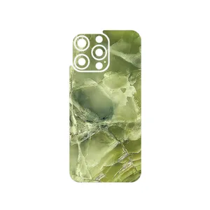 MAHOOT Green_Crystal_Marble Cover Sticker for Apple iPhone 15 Pro Max