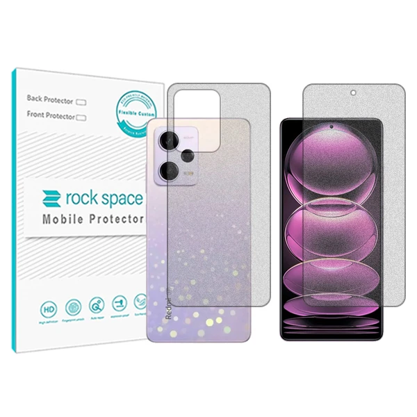 محافظ صفحه نمایش مات راک اسپیس مدل HyMTT مناسب برای گوشی موبایل شیائومی Redmi Note 12 Pro به همراه محافظ پشت