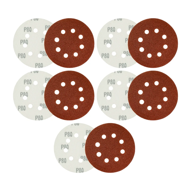 سنباده پشت کرکی مدل P80_125mm مجموعه 10 عددی