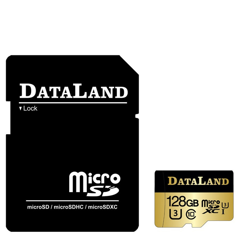 کارت حافظه دیتالند مدل 600x کلاس 10 استاندارد UHS-I U3 سرعت 100MBps ظرفیت 128 گیگابایت همراه با آداپتور SD