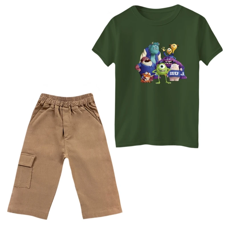 ست تی‌شرت و شلوارک پسرانه مدل دانشگاه هیولاها کد 2