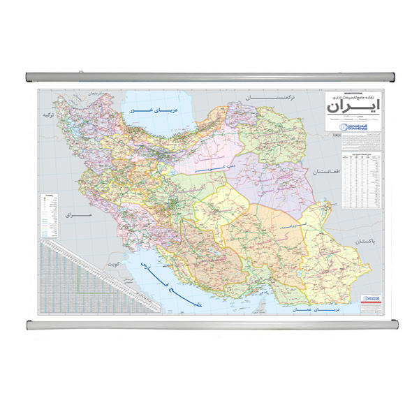 نقشه جامع تقسیمات اداری ایران گیتاشناسی نوین کد 1290N L