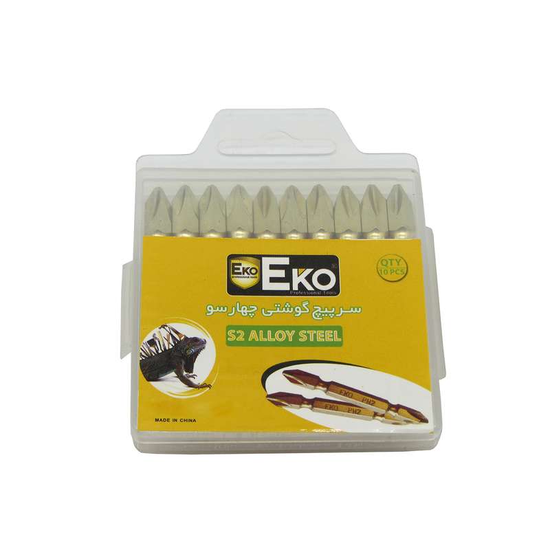 مجموعه 10 عددی سری پیچ گوشتی اکو مدل PH2 مجموعه 10 عددی سری پیچ گوشتی اکو مدل PH2