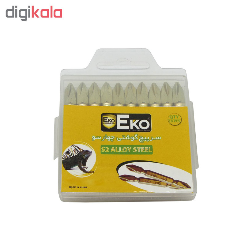 مجموعه 10 عددی سری پیچ گوشتی اکو مدل PH2 مجموعه 10 عددی سری پیچ گوشتی اکو مدل PH2