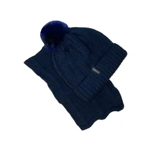 ست کلاه و شال گردن بافتنی بچگانه شلی کد 03