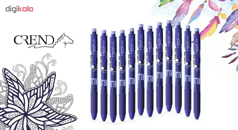 قلم سه کاره کرند مدل ROTA (مداد نوکی ۰.۵ و دو رنگ خودکار0.7)تک عددی