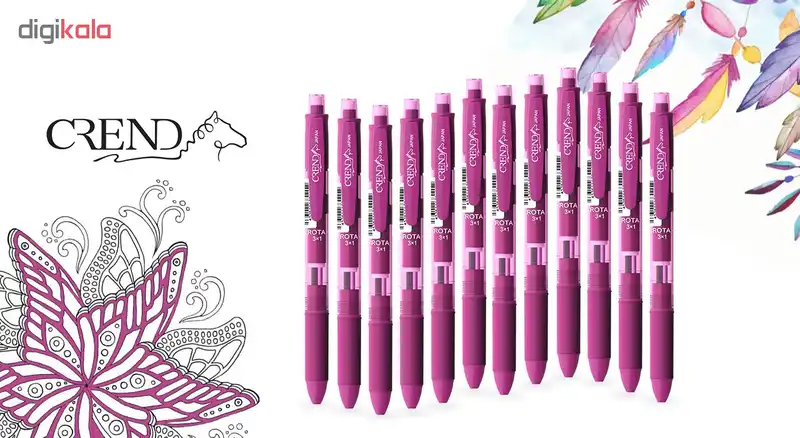 قلم سه کاره کرند مدل ROTA (مداد نوکی ۰.۵ و دو رنگ خودکار0.7)تک عددی