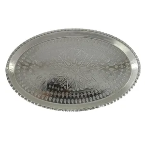 سینی مسی طرح بیضی کد 4010 سایز 4 قطر 30 سانتی متر