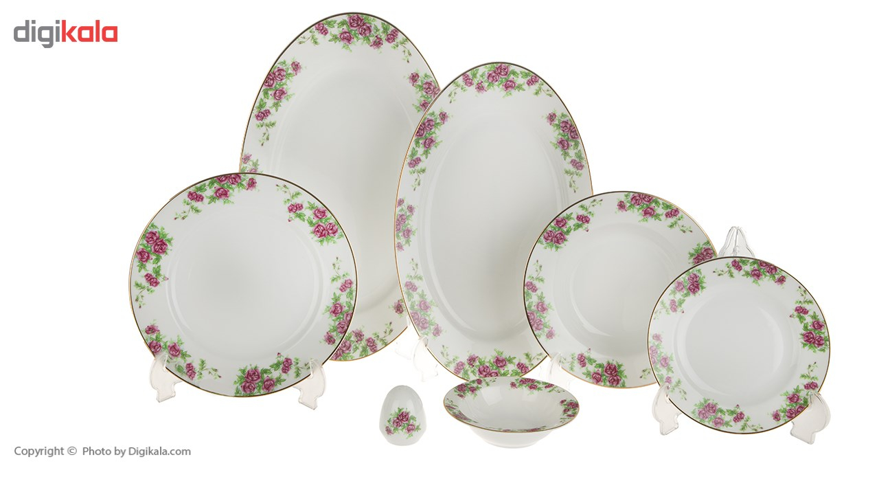 سرویس غذاخوری 28 پارچه چینی زرین ایران سری ایتالیا اف مدل Bidgol درجه عالی