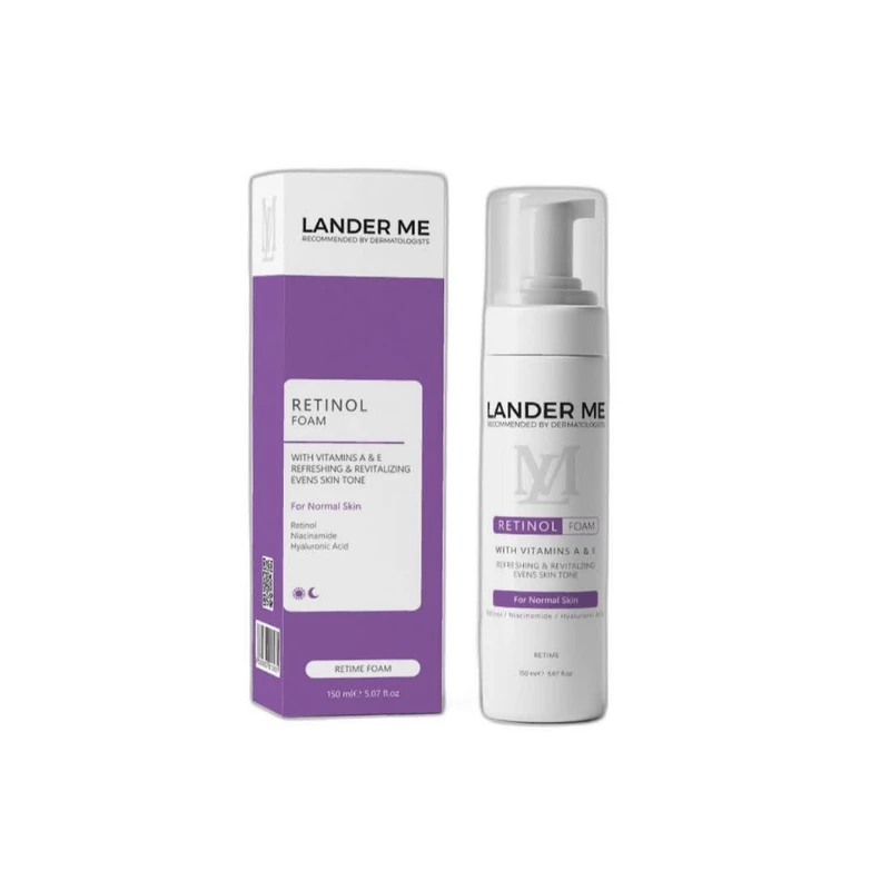 فوم شستشو صورت لندرمی مدل RETINOL مناسب پوست نرمال حجم 150 میلی لیتر
