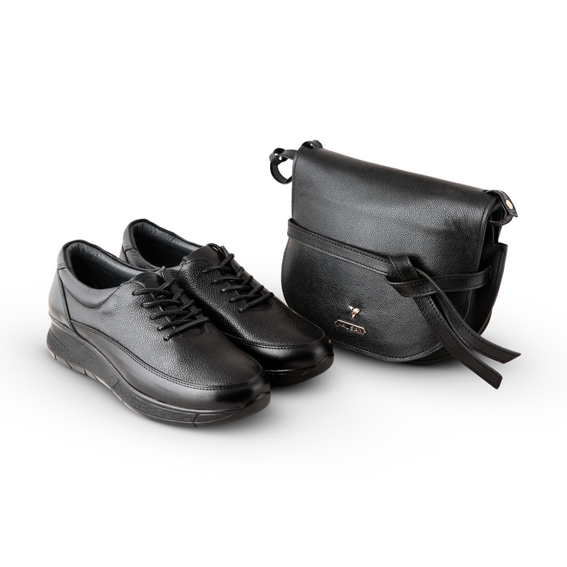 ست کیف و کفش زنانه چرم یلسان مدل برکه کد RUFIYA-MC-932-msk