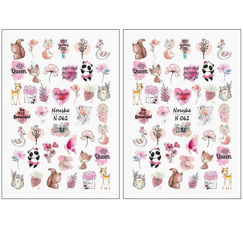 برچسب لنز ناخن مدل فانتزی کد N062 مجموعه 2 عددی