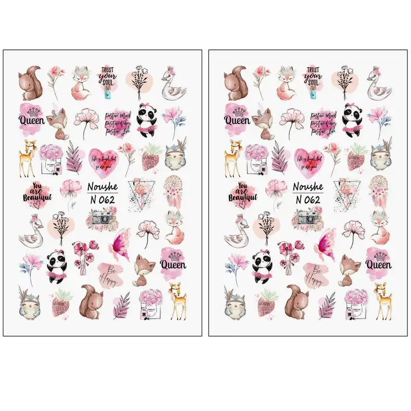 برچسب لنز ناخن مدل فانتزی کد N062 مجموعه 2 عددی