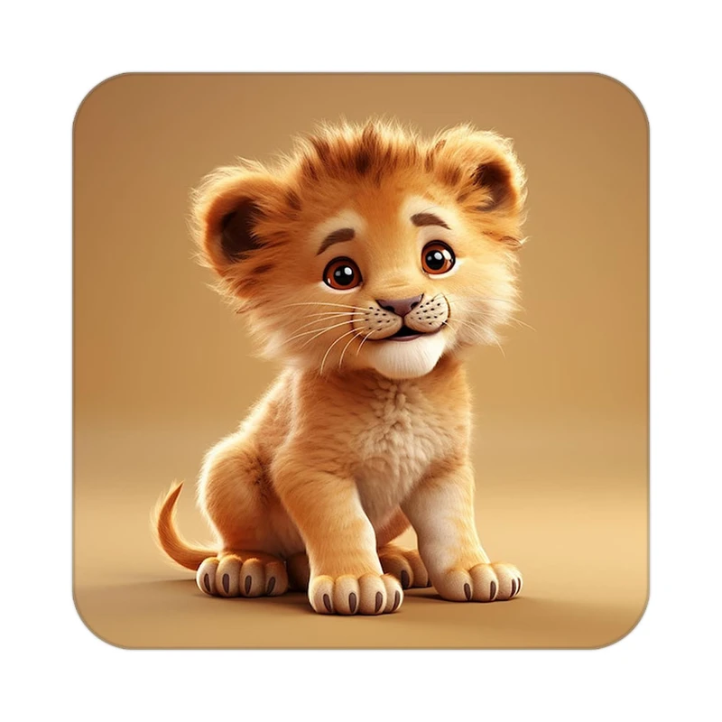 زیر لیوانی کاکتی طرح شیر مدل mp22899