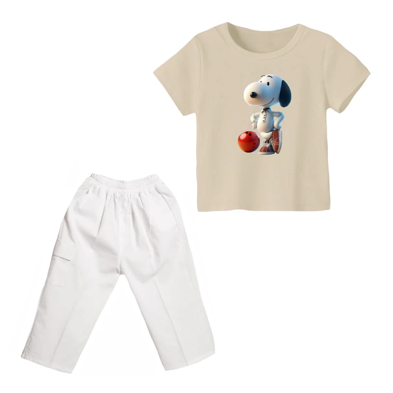 ست تی شرت و شلوارک پسرانه مدل اسنوپی کد ۱۵