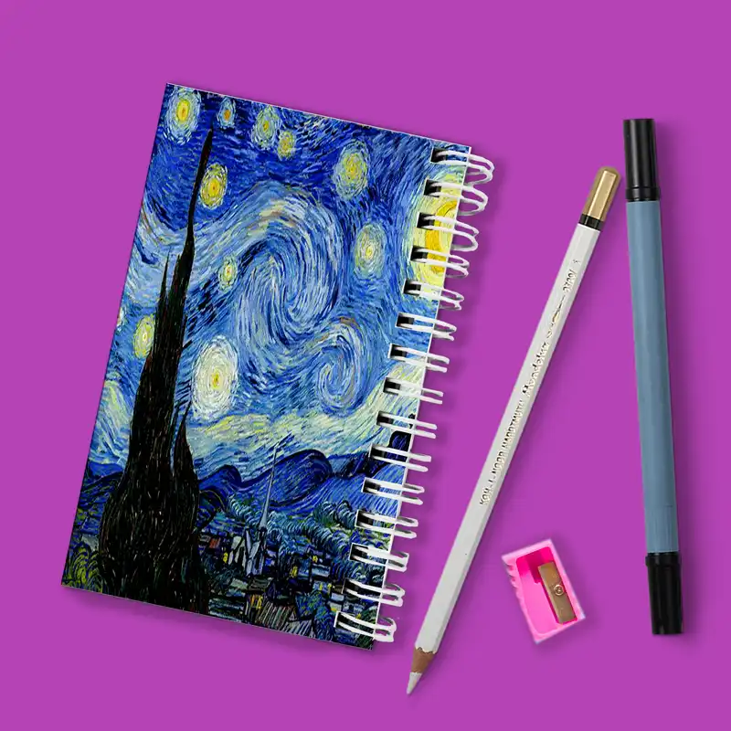 دفترچه یادداشت مدل to do list طرح شب پر ستاره ونگوگ کد 1627927