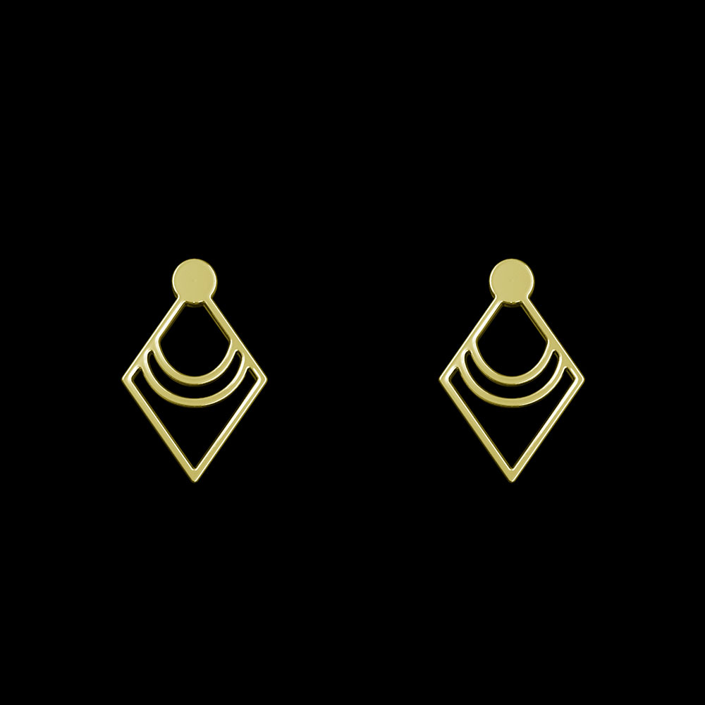 گوشواره طلا 18 عیار زنانه مدوپد مدل لوزی کد GA1-11015