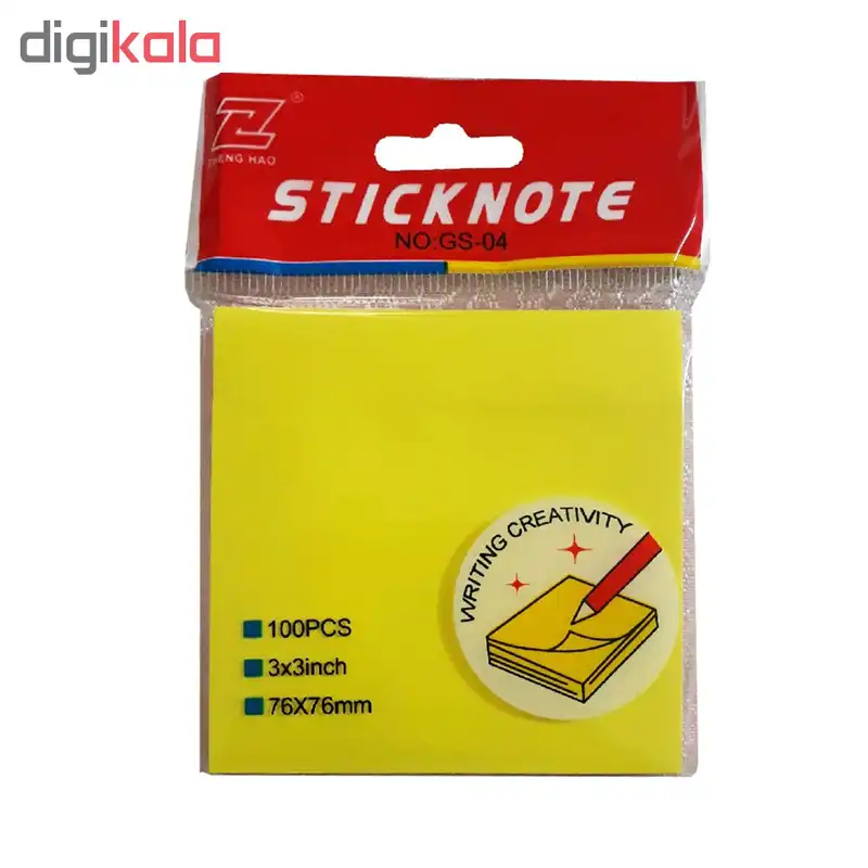 کاغذ یادداشت چسب دار ژنگهای مدل GS-04 بسته 100 عددی