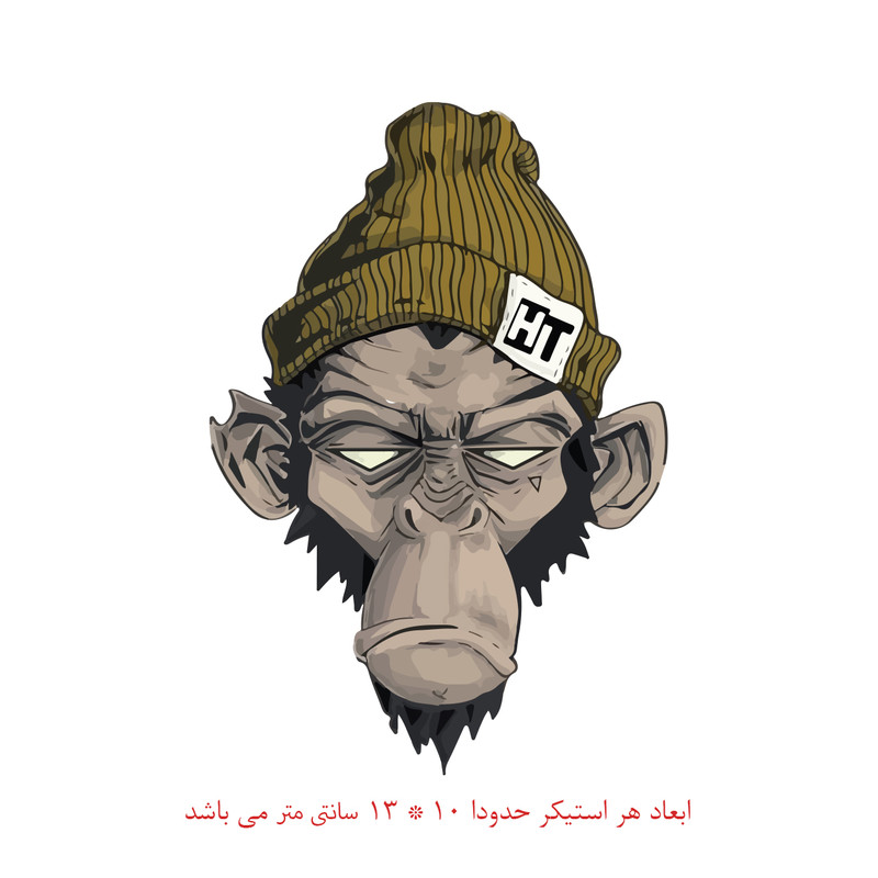 استیکر خودرو طرح میمون کد 732