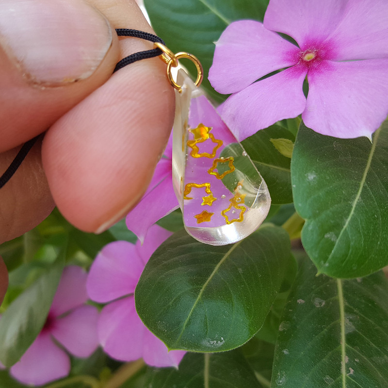 گردنبند دخترانه مدل قطره و ستاره