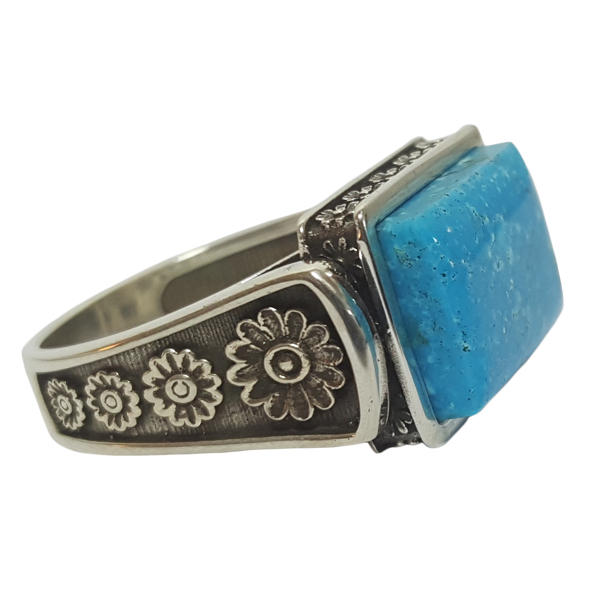 انگشتر نقره مردانه بلو استون کد 3971230