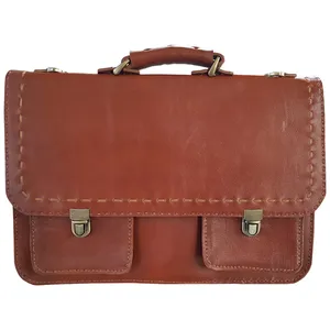 کیف اداری چرم طبیعی گاوی دست دوز لمونو مدل Jordan کد KY41
