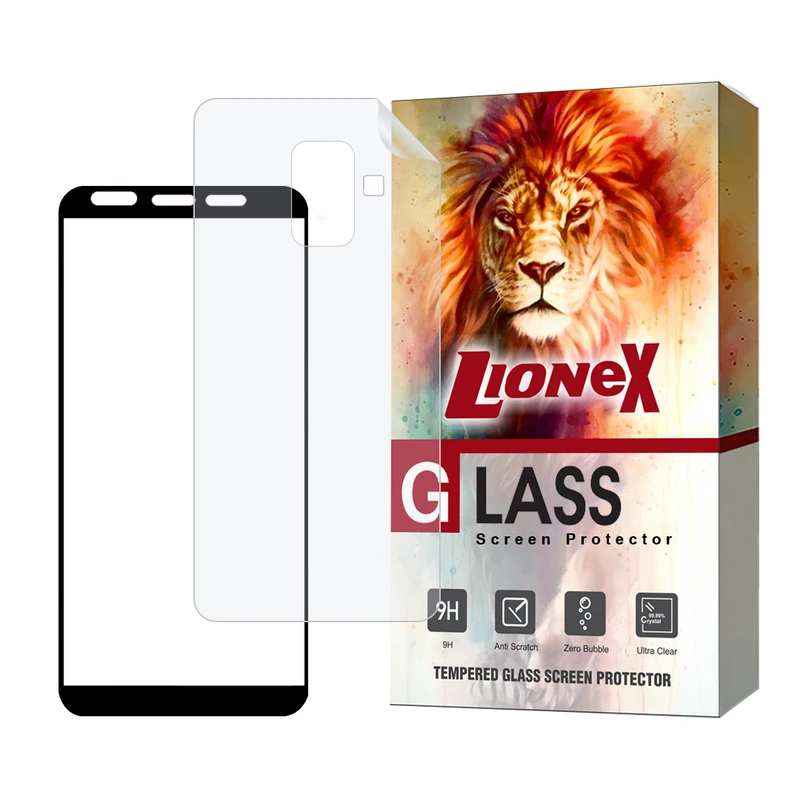محافظ صفحه نمایش لایونکس مدل FUNABKLI مناسب برای گوشی موبایل سامسونگ Galaxy A6 2018 به همراه محافظ پشت گوشی هیدروژل