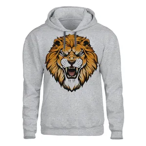 هودی مردانه مدل شیر  کد Z11 رنگ طوسی