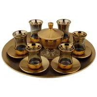 سرویس چای خوری 15 پارچه 6 نفره لورنزا مدل خاتم