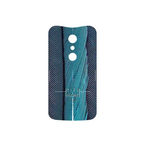 MAHOOT Turquoise feathers Cover Sticker for Motorola Moto G 2nd gen