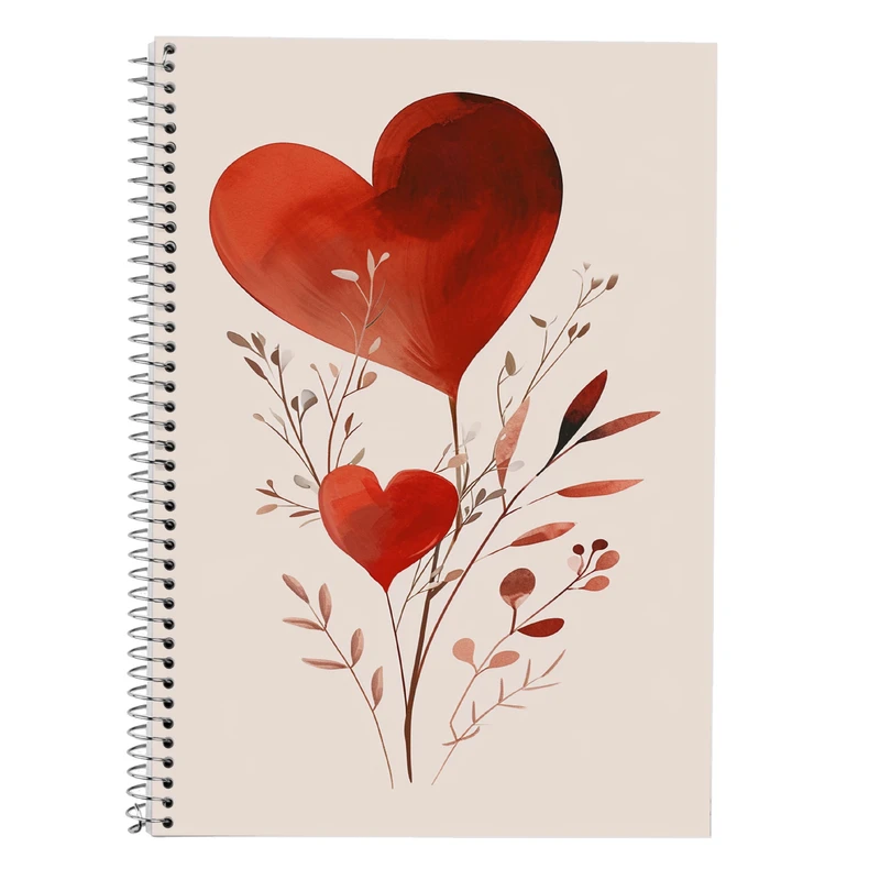 دفتر زبان 50 برگ مدوپد مدل دو خط طرح عاشقانه love کد DF14195