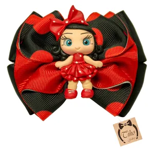 گیره مو دخترانه مدل عروسکی دختر کفشدوزکی کد K-1