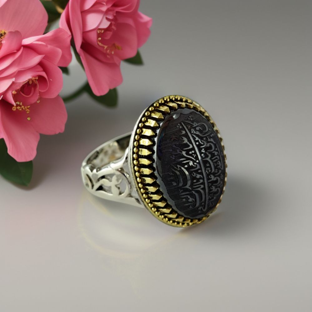 انگشتر نقره مردانه ملک زیور مدل حدید کد 351 -  - 3