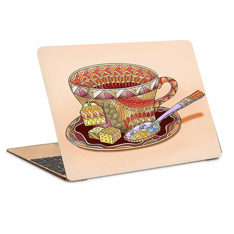 استیکر لپ تاپ طرح یک فنجان چای قند پهلو مدل P-169- مناسب برای لپ تاپ 15.6 اینچ