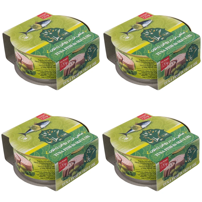 کنسرو ماهی تن در روغن زیتون گیلانی - 120 گرم بسته 4 عددی
