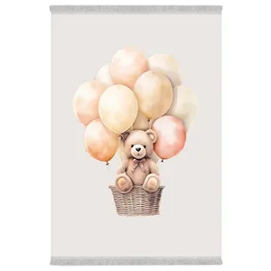 فرش پارچه‌ای دفه مدل فرشینه هازان مخمل طرح فانتزی کد 3086