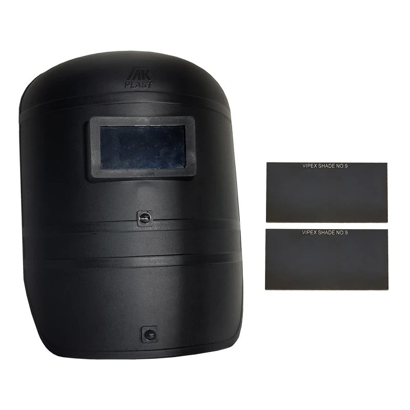 شیلد جوشکاری تک پلاست مدل GRD1007 همراه 2 عدد شیشه جوشکاری