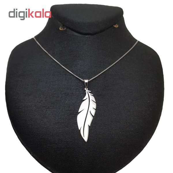 گردنبند نقره طرح پر مدل sn31 -  - 2