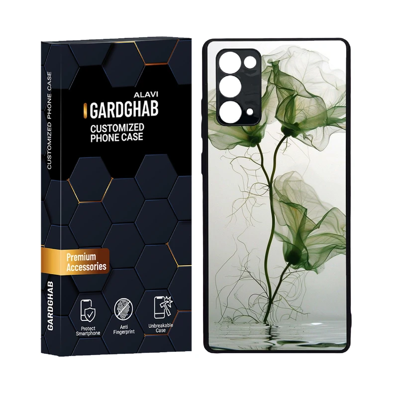 کاور گارد قاب علوی مدل دور ژله ای پشت گلس هنری مناسب برای گوشی موبایل سامسونگ  Galaxy Note 20