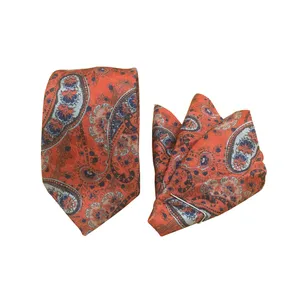 ست کراوات و دستمال جیب مدل BT-flower20 