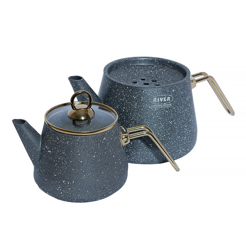 ست کتری و قوری ریور مدل دسته بغل گرانیت