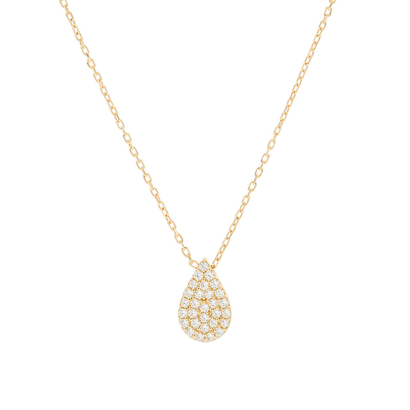 گردنبند طلا 18 عیار زنانه با طرح حلقه‌ای (فلامینگو) وی گالری مدل اشک ایلوژن کد NB8481