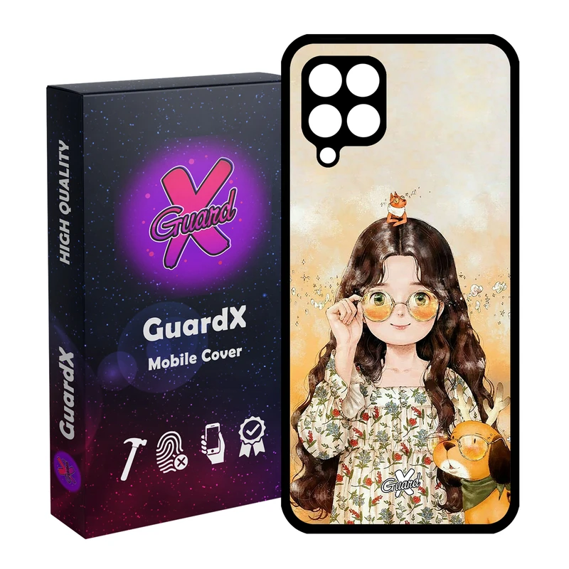 کاور گارد ایکس طرح Girl مدل Glass10253 مناسب برای گوشی موبایل سامسونگ Galaxy A22 4G